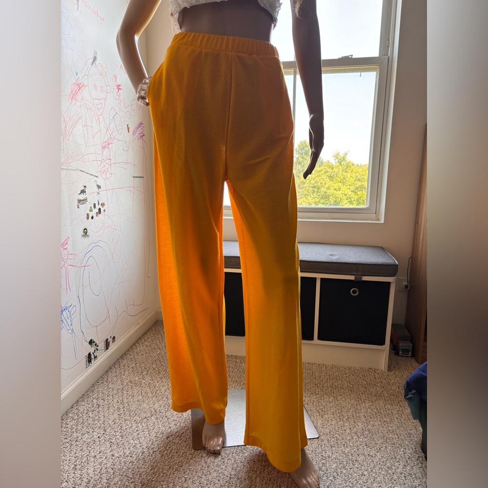 Zara Yellow wide leg Pants